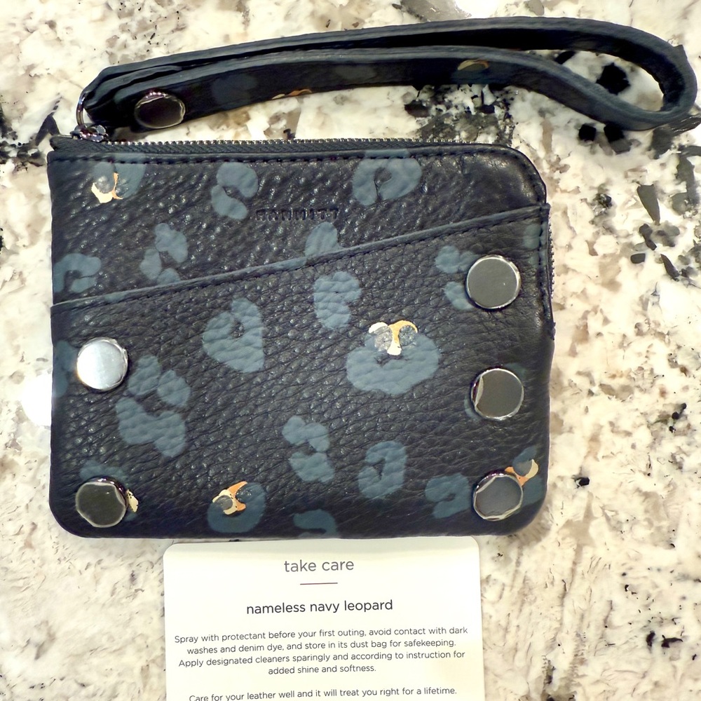 Hammitt Navy Leopard Clutch